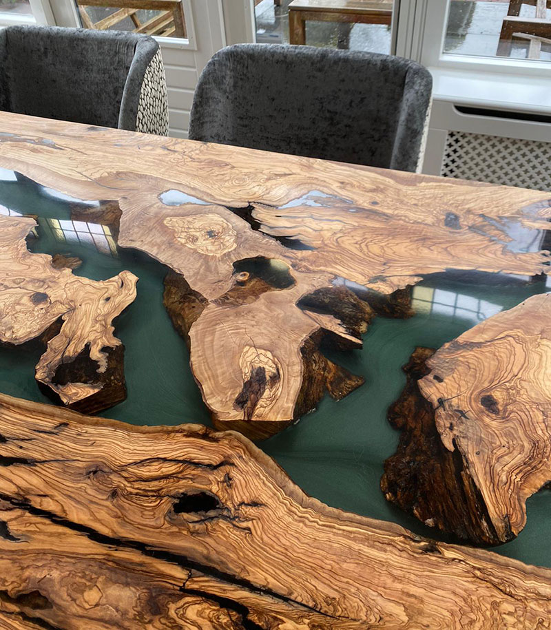 Epoxy tafel op maat gemaakt - iQonya